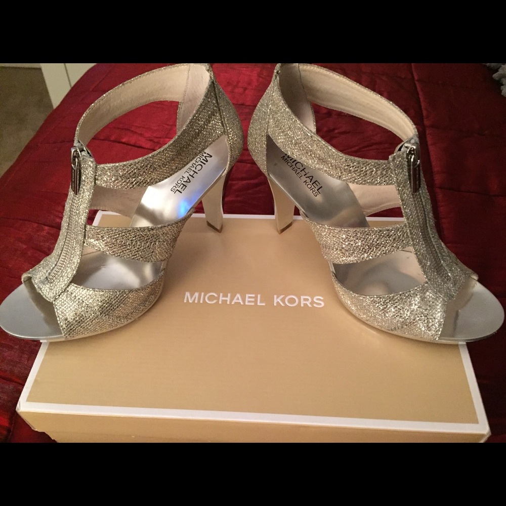 Dazzling Michael Kors rhinestone heeled sandals
